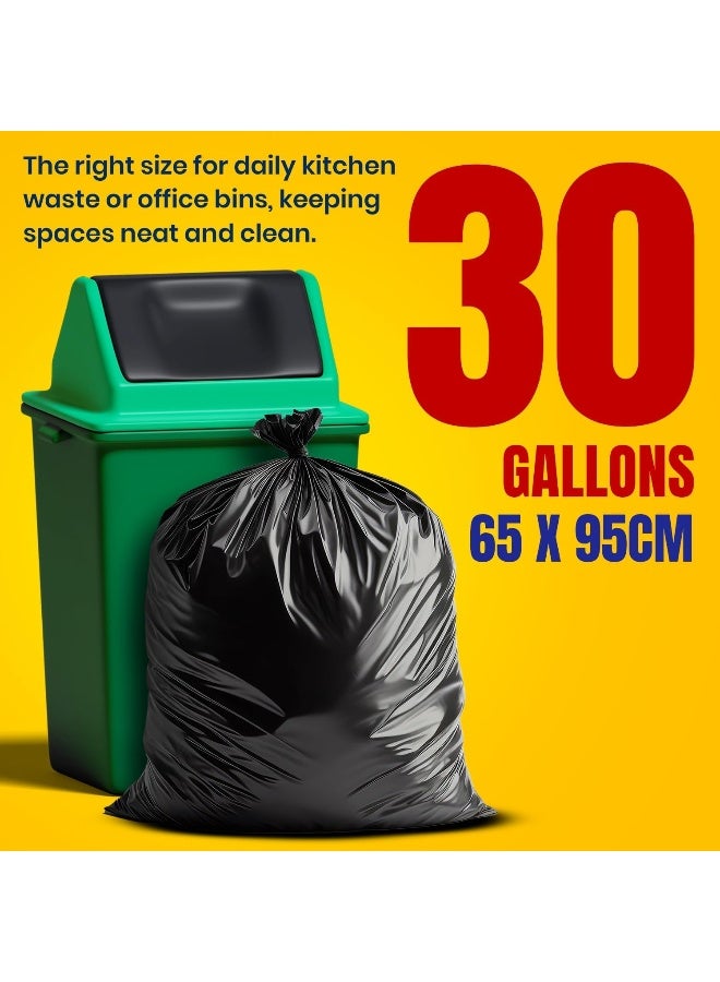 Silver Pot 30 Gallon Garbage Bags, Pack of 20 Medium Black Trash Bags, 65cm x 95cm, Extra Strong & Leak Proof Waste Bags for Home, Office & Outdoor Use - Image 3